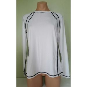 Nike white long sleeve rash guard cover up size L